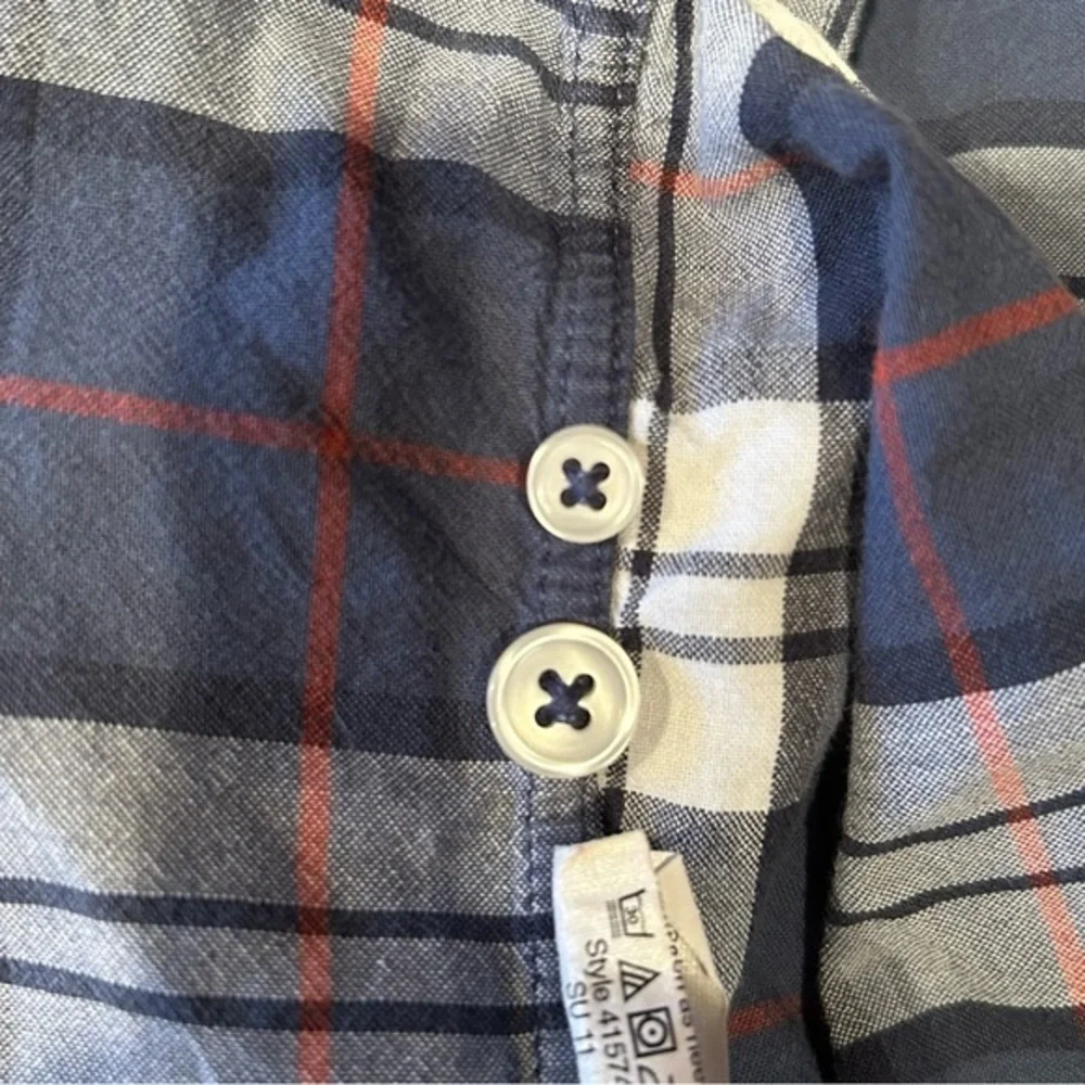 J. Crew Men’s Slim Fit Shirt Blue‎ Plaid Button Down Woven Cotton Size Medium